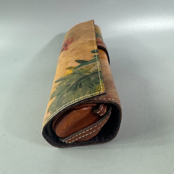 Rare Patricia Nash Leather Roll-Over Closre Cosmetic Organizer - Picture 9 of 14